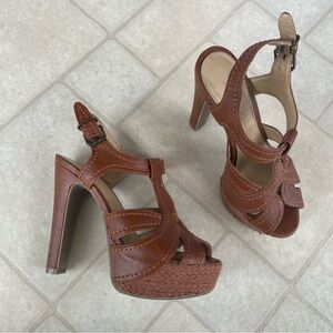 LC Lauren Conrad Brown Strappy Heels